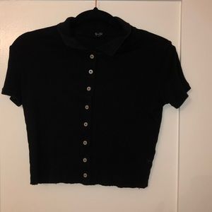 Black Button T-shirt
